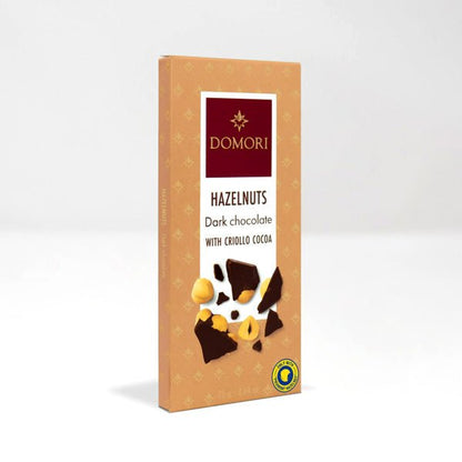 Domori Hazelnuts in Criollo 80% Dark Chocolate Bar - 75g (Past Date)