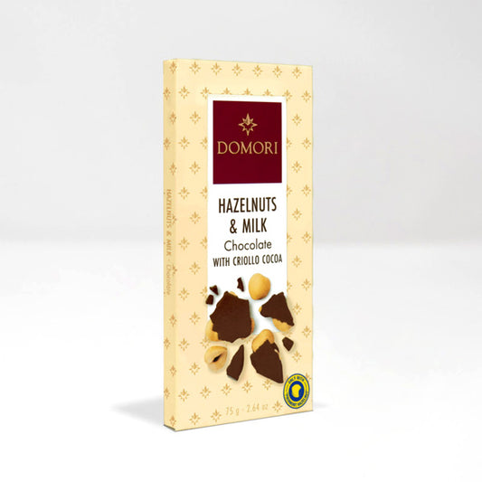 Domori Hazelnuts in Criollo 35% Milk Chocolate Bar - 75g