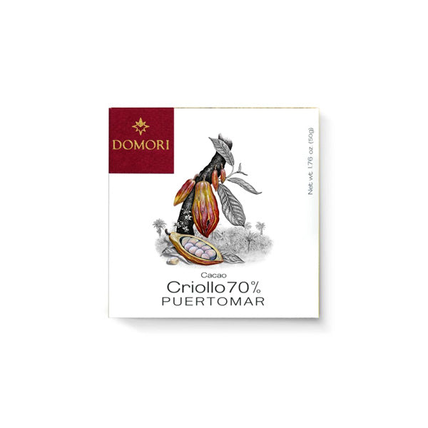 Domori Criollo Puertomar 70% Single Origin Dark Chocolate Bar - 50g