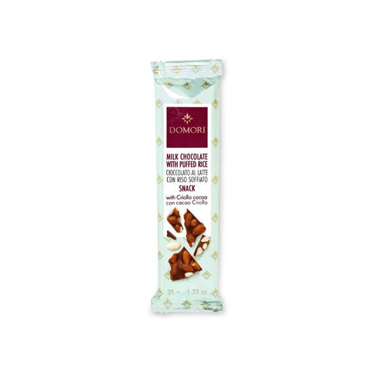 Domori Puffed Rice in Criollo 38% Milk Chocolate Mini-Bar - 35g