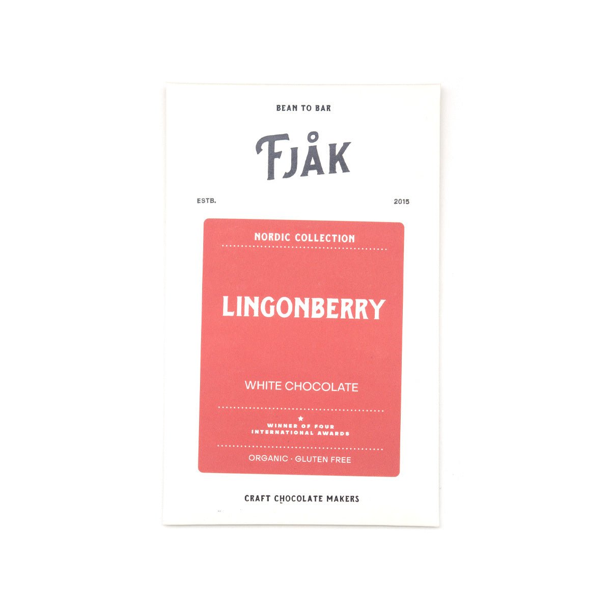 Fjak 34% White Chocolate & Lingonberry Bar - 60g