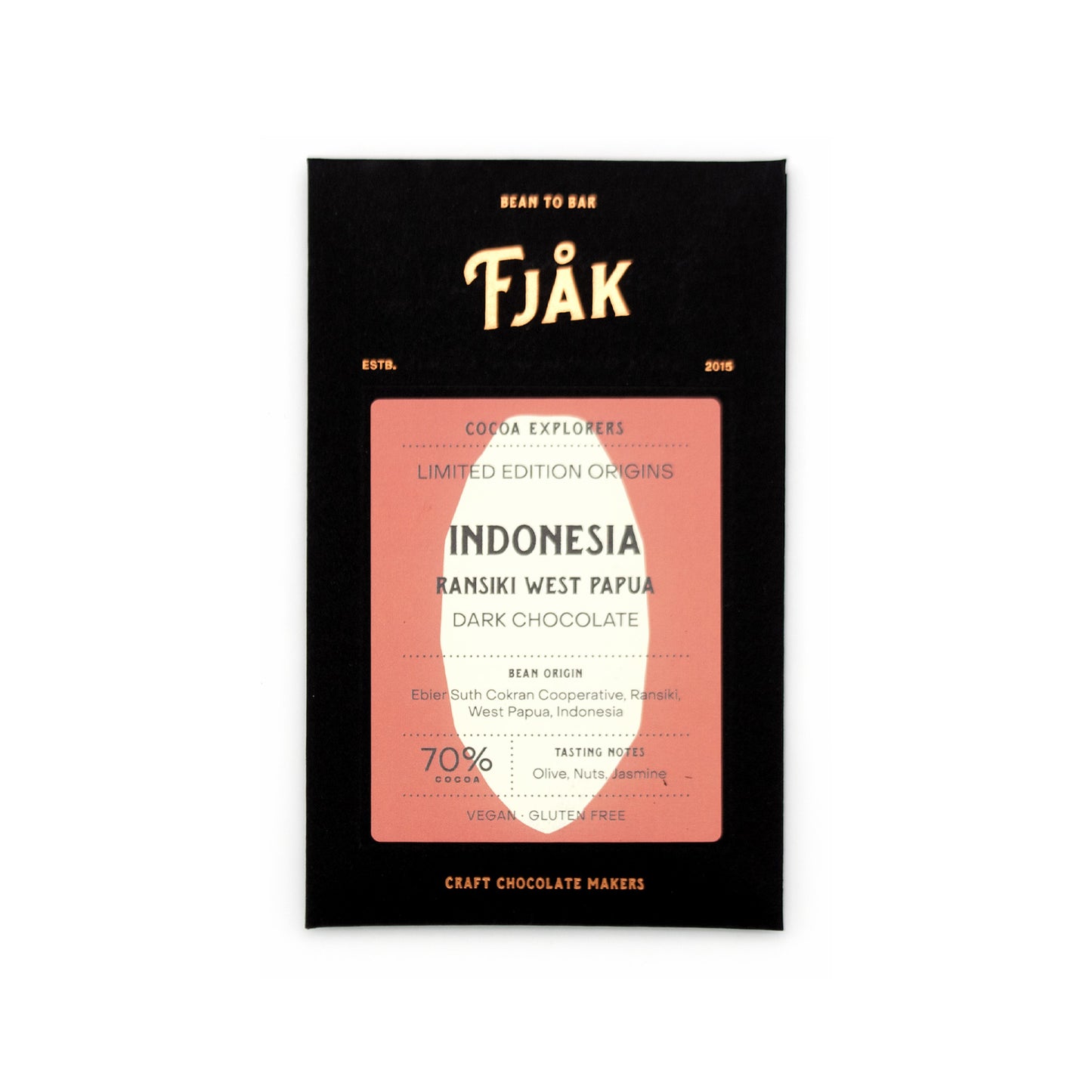 Fjak Indonesia 70% Single Origin Dark Chocolate Bar - 60g