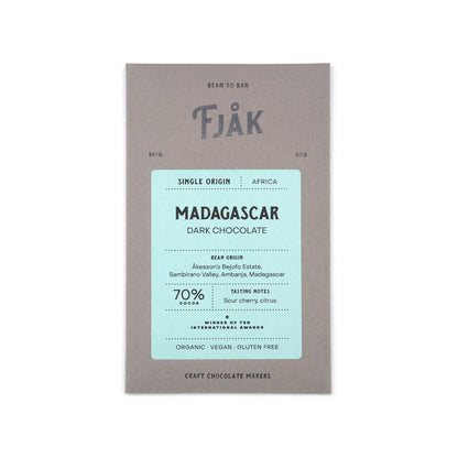 Fjak Madagascar 70% Cacao Dark Chocolate Bar - 60g