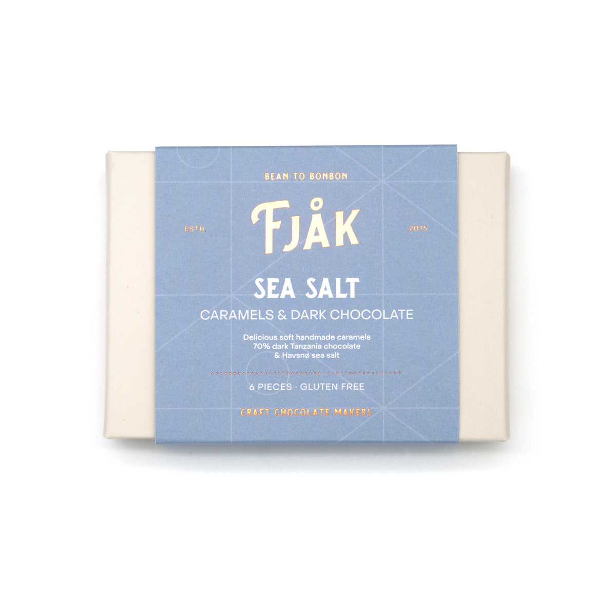 Fjak Sea Salted Caramels in 70% Dark Chocolate Box - 75g