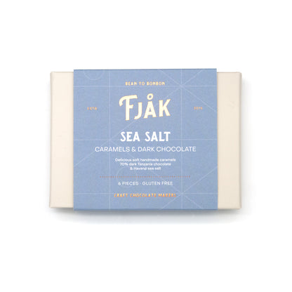 Fjak Sea Salted Caramels in 70% Dark Chocolate Box - 75g
