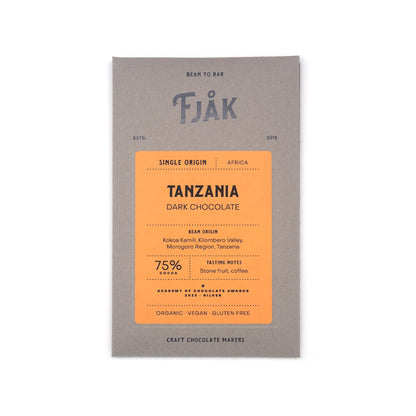 Fjak Tanzania 75% Single Origin Dark Chocolate Bar - 60g