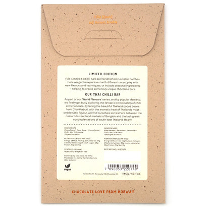 Fjak Thai Chili 70% Cacao Dark Chocolate Bar - 60g