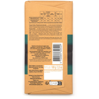 Pralus Cuba 75% Single Origin Dark Chocolate Bar - 100g
