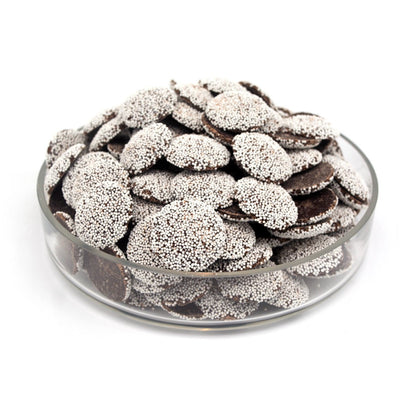 Guittard Nonpareils 54% Dark Chocolate Discs with White Sprinkles