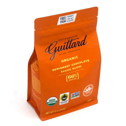 Guittard Organic 66% Semisweet Dark Chocolate Baking Wafers - 340g