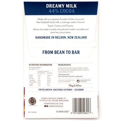 Hogarth Dreamy Milk 44% Single Origin Milk Chocolate Bar - 70g