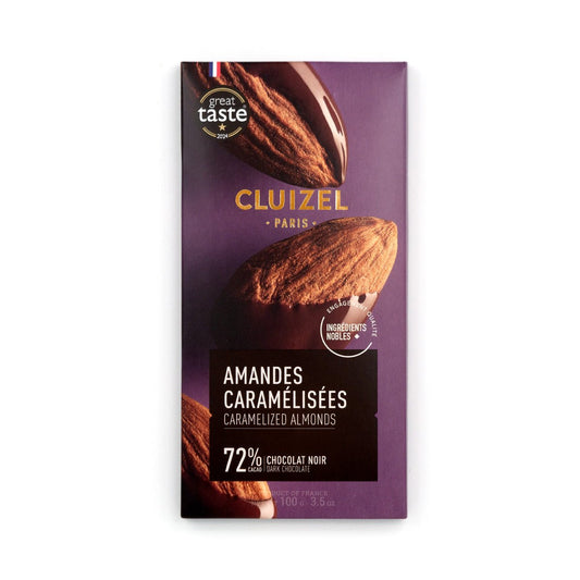 Michel Cluizel 72% Dark Chocolate with Caramelized Almonds Bar - 100g