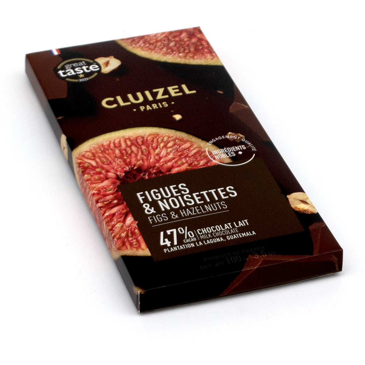 Michel Cluizel Figues & Noisettes Caramélisées 47% Milk Chocolate Bar - 100g