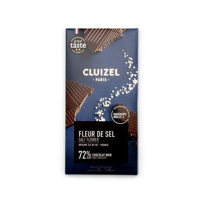 Michel Cluizel Noir Fleur De Sel 72% Dark Chocolate & Sea Salt Bar - 70g