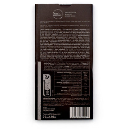 Michel Cluizel Noir Fleur De Sel 72% Dark Chocolate & Sea Salt Bar - 70g