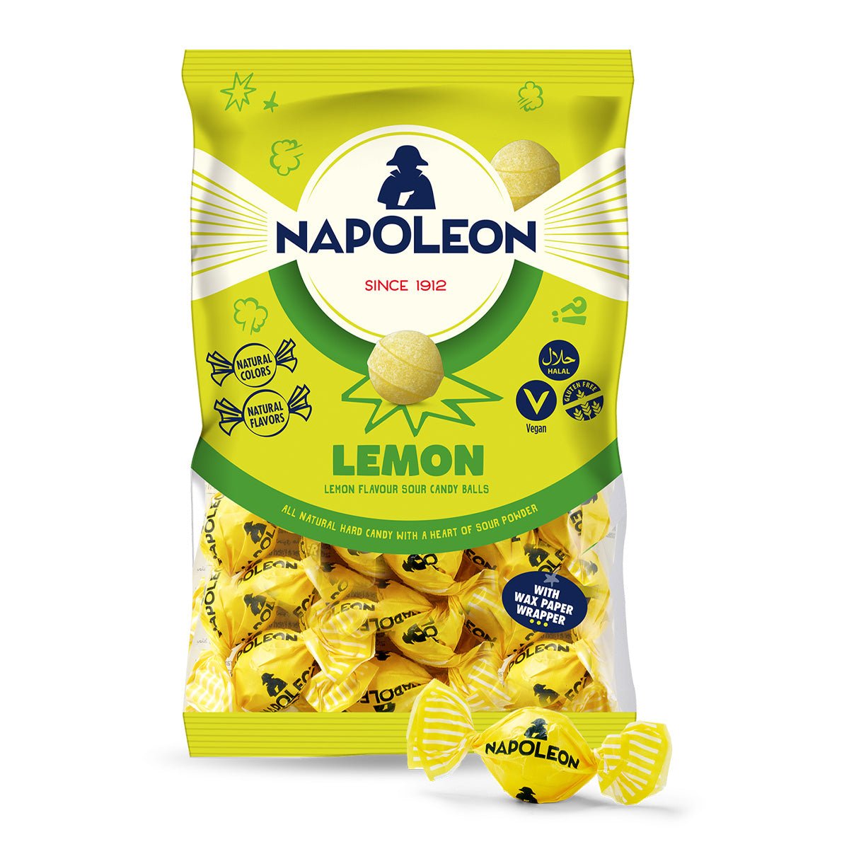 Napoleon Lemon Flavored Sour Candy Balls - 150g
