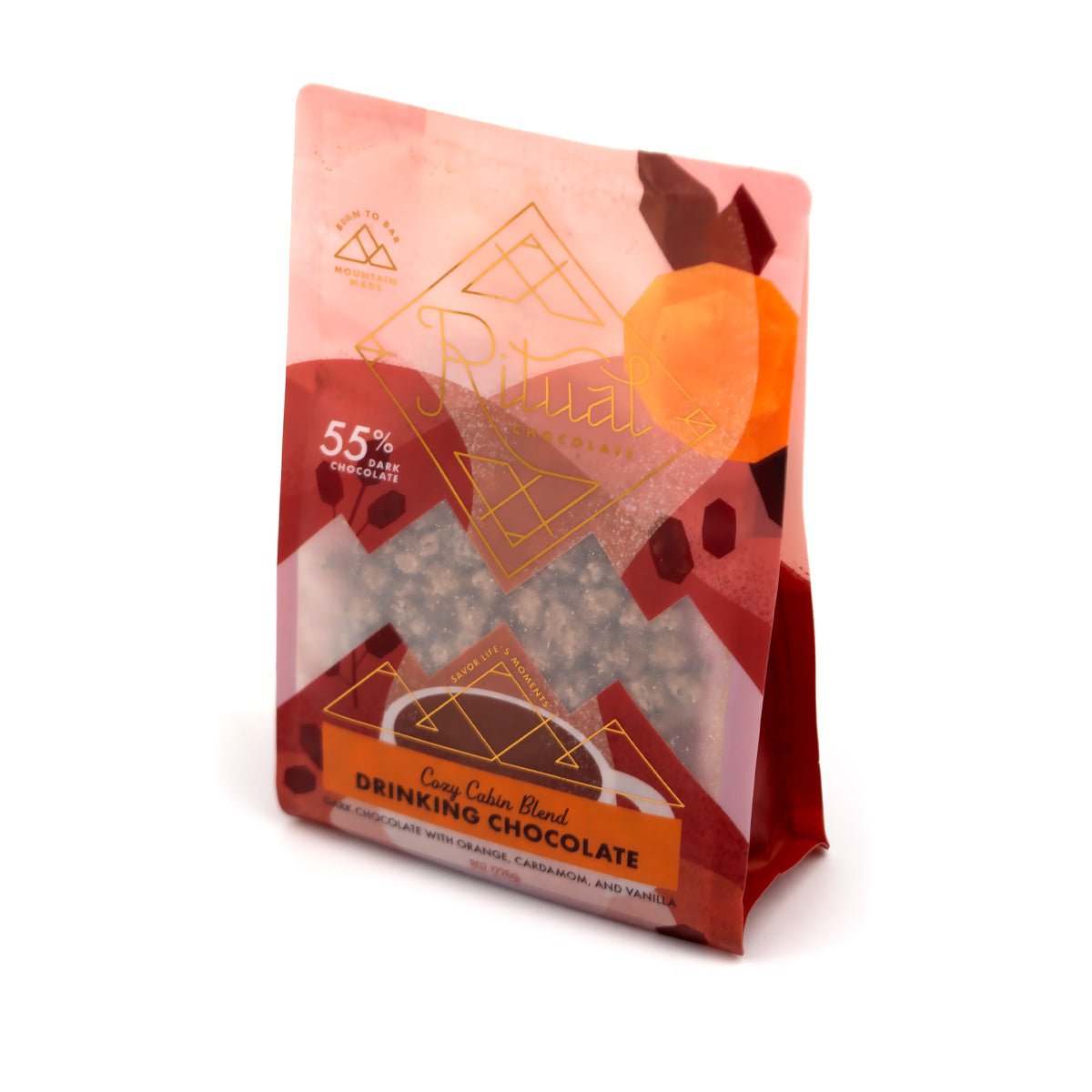 Ritual Chocolate Cozy Cabin 55% Drinking Chocolate with Orange, Cardamom, and Vanilla - 226g
