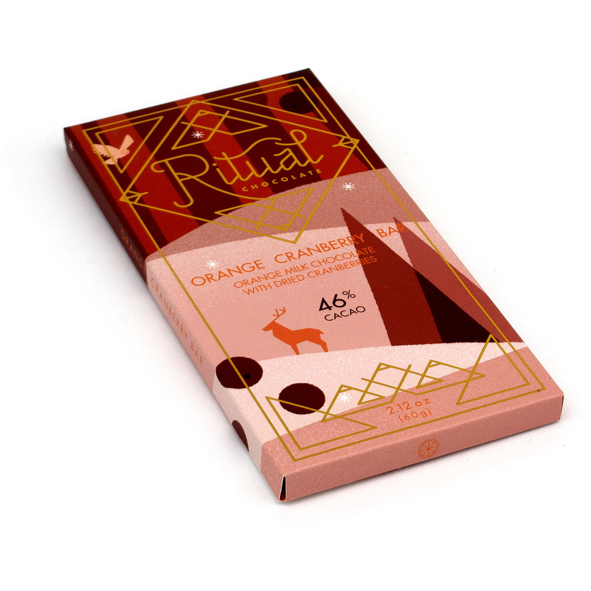 Ritual Chocolate Cranberries in Orange 46% Milk Chocolate Bar - 60g