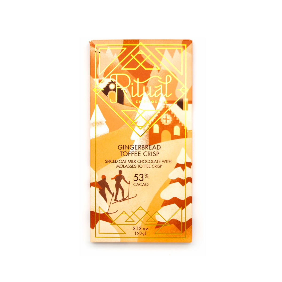 Ritual Chocolate Gingerbread Toffee Crisp 53% Oat Milk Chocolate Bar ...