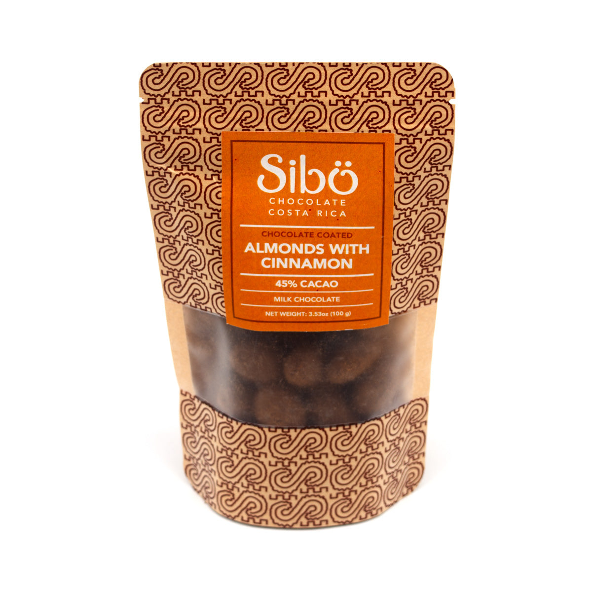 Sibo Cinnamon-Dusted 45% Milk Chocolate Covered Almonds Pouch - 100g