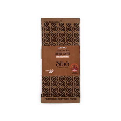 Sibo Coffee Toffee 45% Single Origin Milk Chocolate Bar - 50g