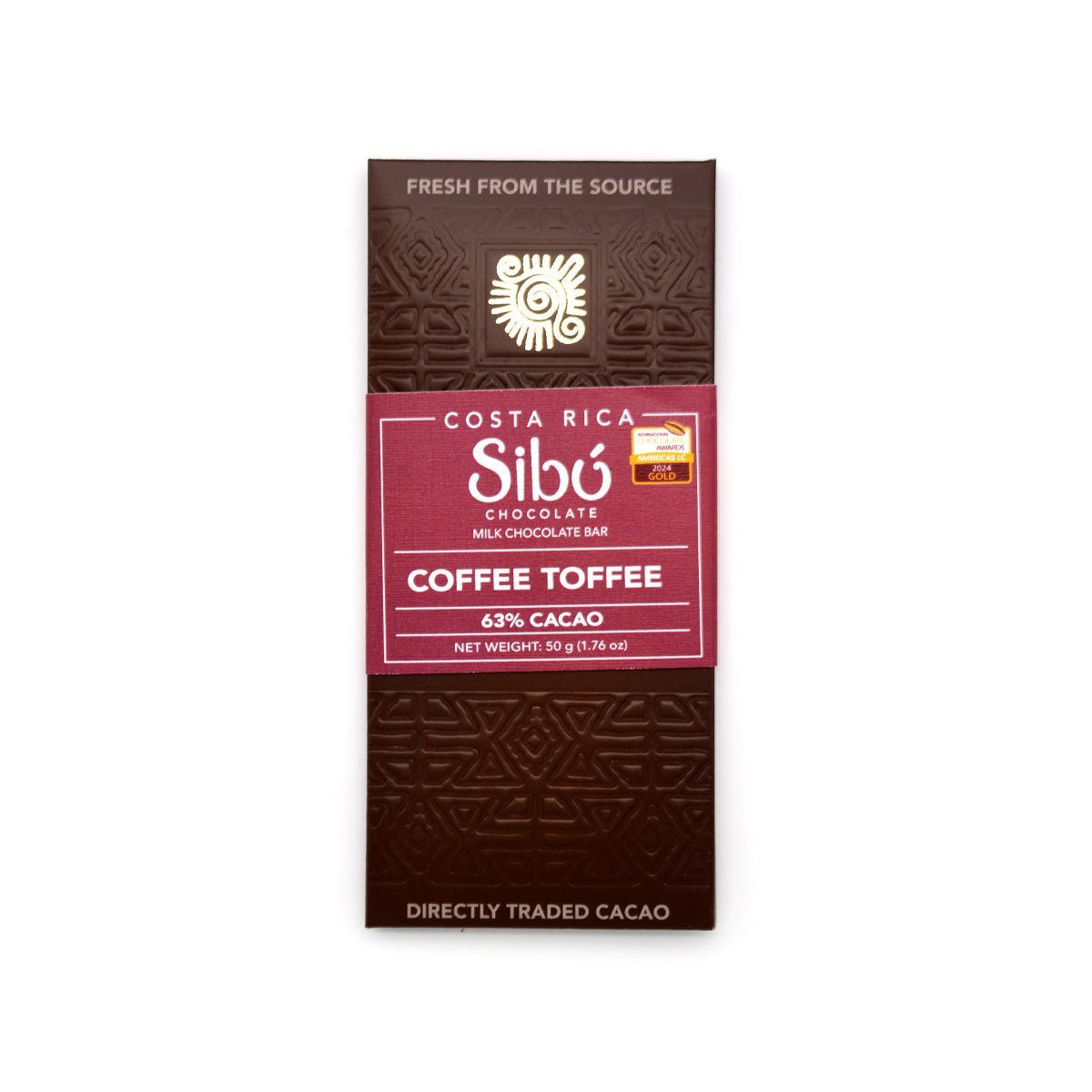 Sibu Coffee Toffee 63% Single Origin Milk Chocolate Bar - 50g
