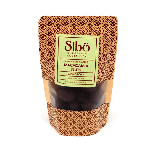 Sibu Macadamia Nuts Covered in 63% Dark Milk Chocolate Pouch - 100g