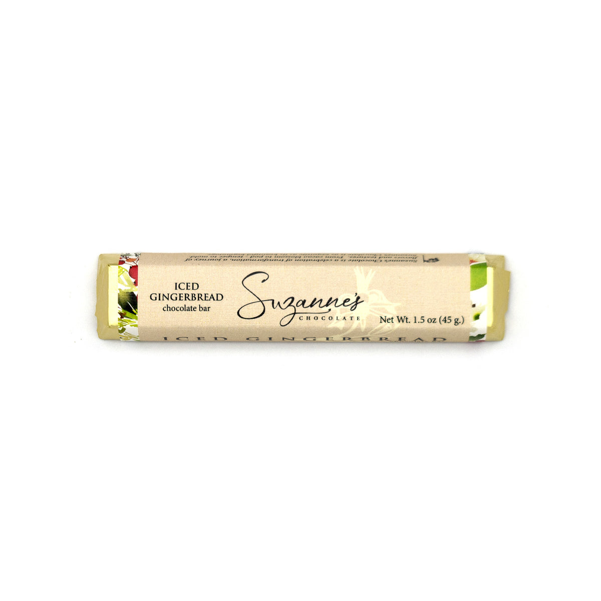 Suzanne's Chocolate Iced Gingerbread Milk Chocolate Bar - 45g