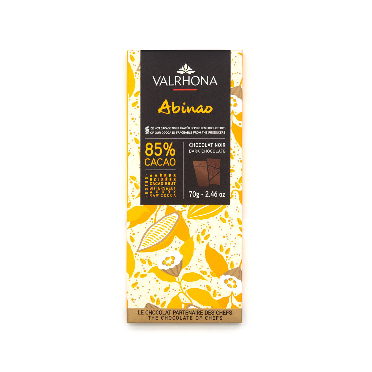 Valrhona Abinao 85% Dark Chocolate Bar - 70g