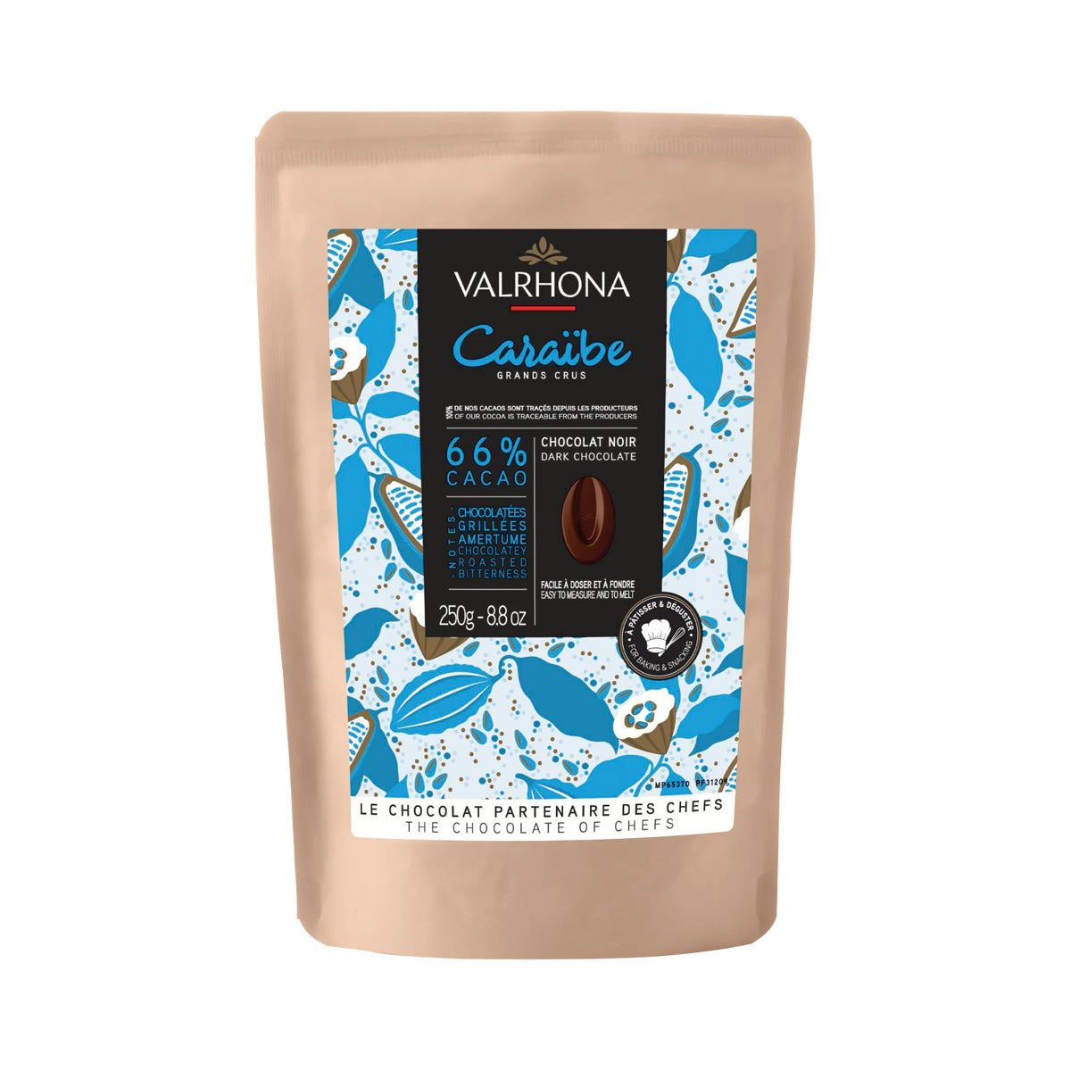 Valrhona Caraïbe Les Feves 66% Dark Chocolate Couverture Discs