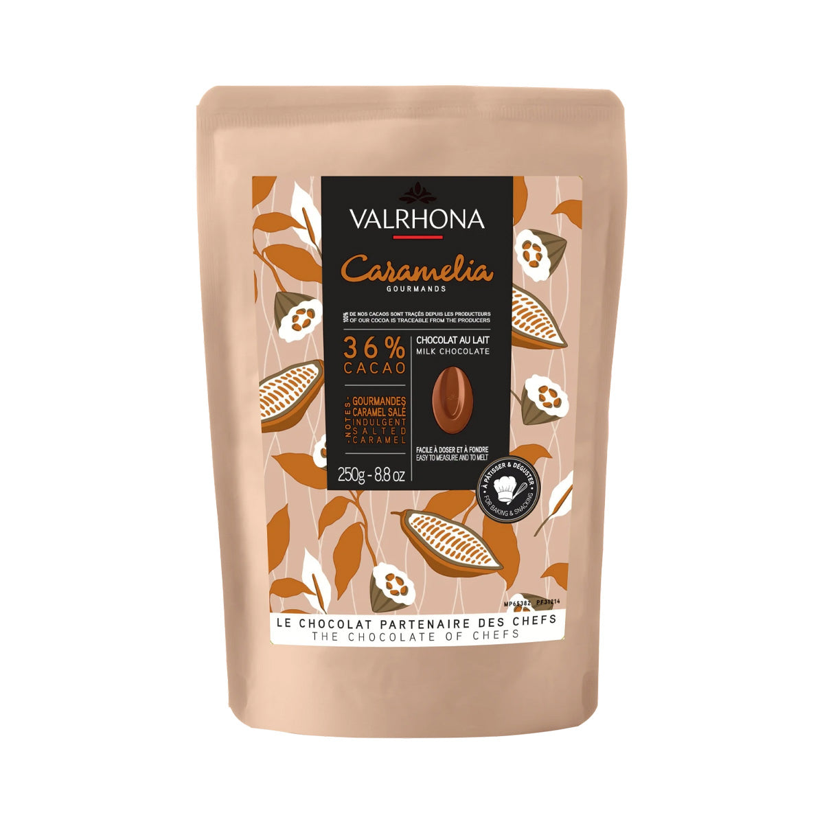 Valrhona Caramélia Les Feves 36% Milk Chocolate Couverture Discs