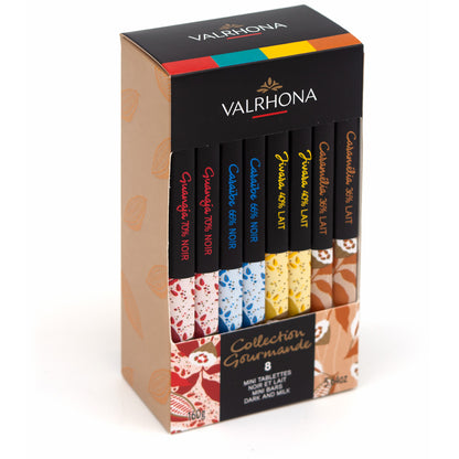 Valrhona Collection Gourmande Dark and Milk Chocolate Mini-Bars Gift Box - 8-pc - 160g
