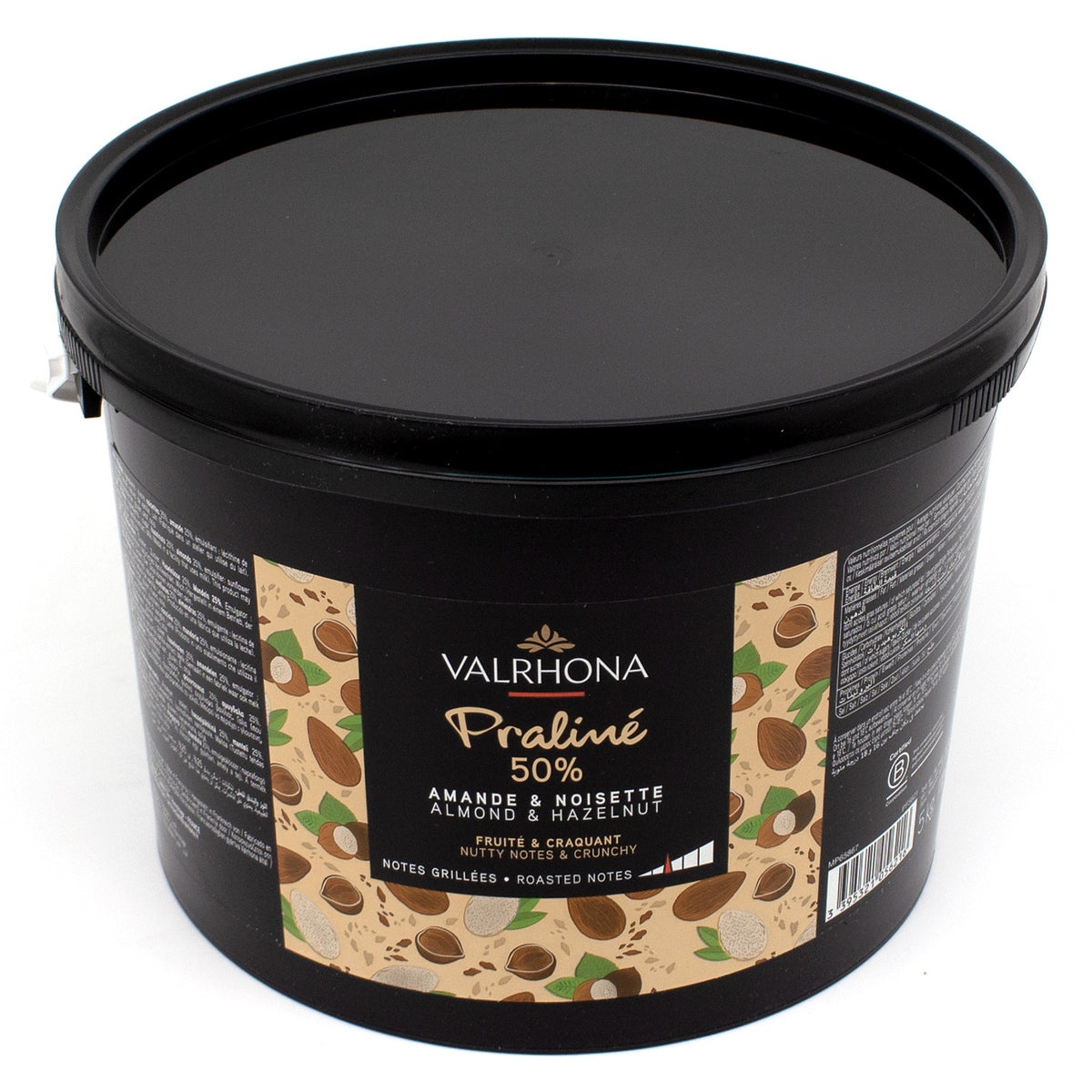 Valrhona Crunchy 50% Amande Noisette Praliné Paste Pail - 5 kg