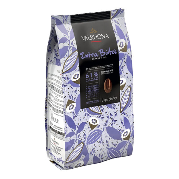 Valrhona Extra Bitter Les Feves 61% Dark Chocolate Discs