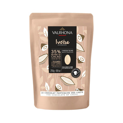 Valrhona Ivoire Les Feves 35% White Chocolate Couverture Discs