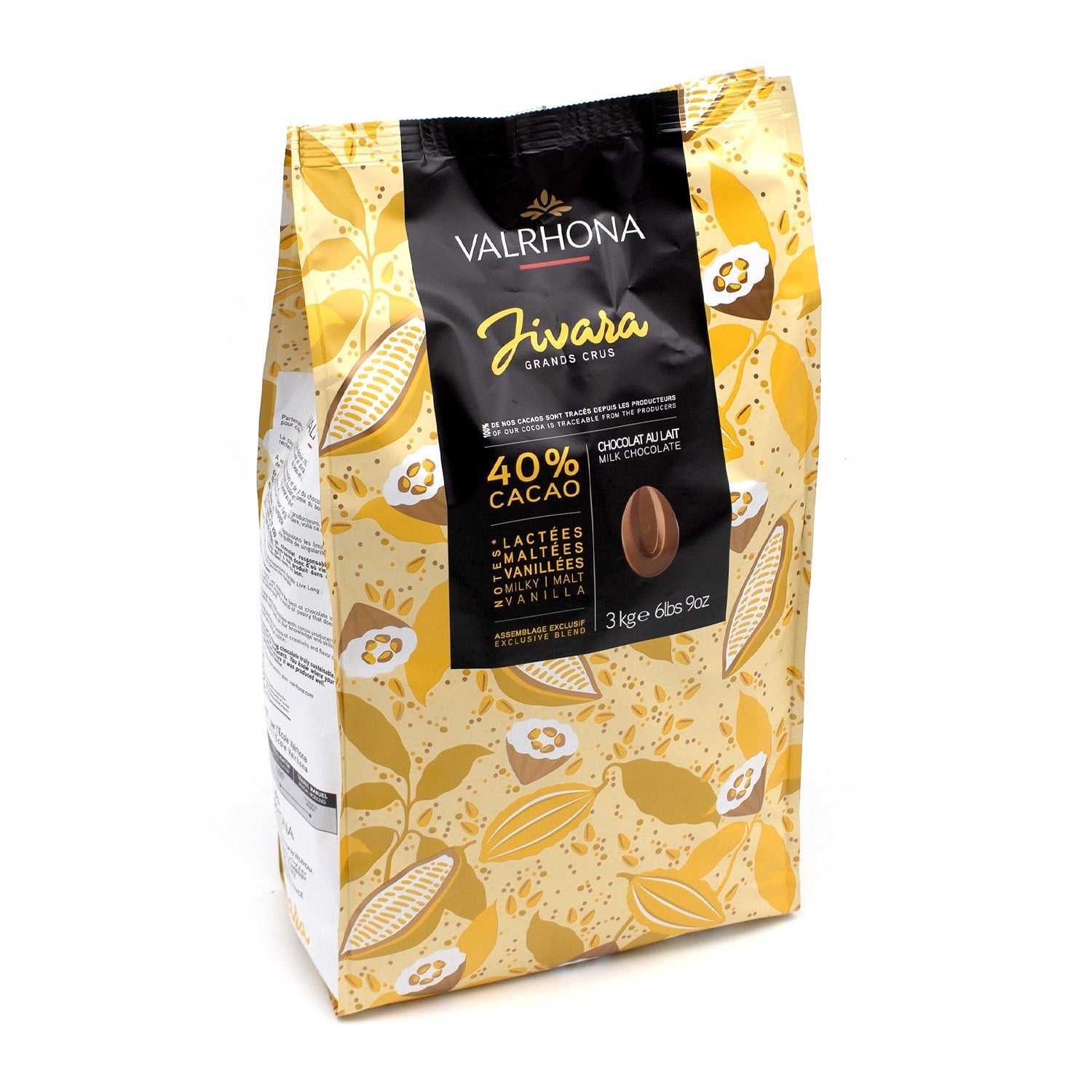 Valrhona Jivara Lactée Les Feves 40% Milk Chocolate Discs
