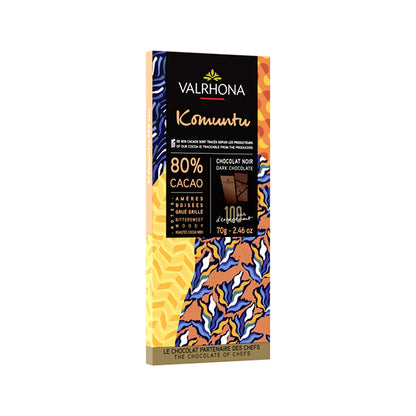Valrhona Komuntu 80% Dark Chocolate Bar - 70g