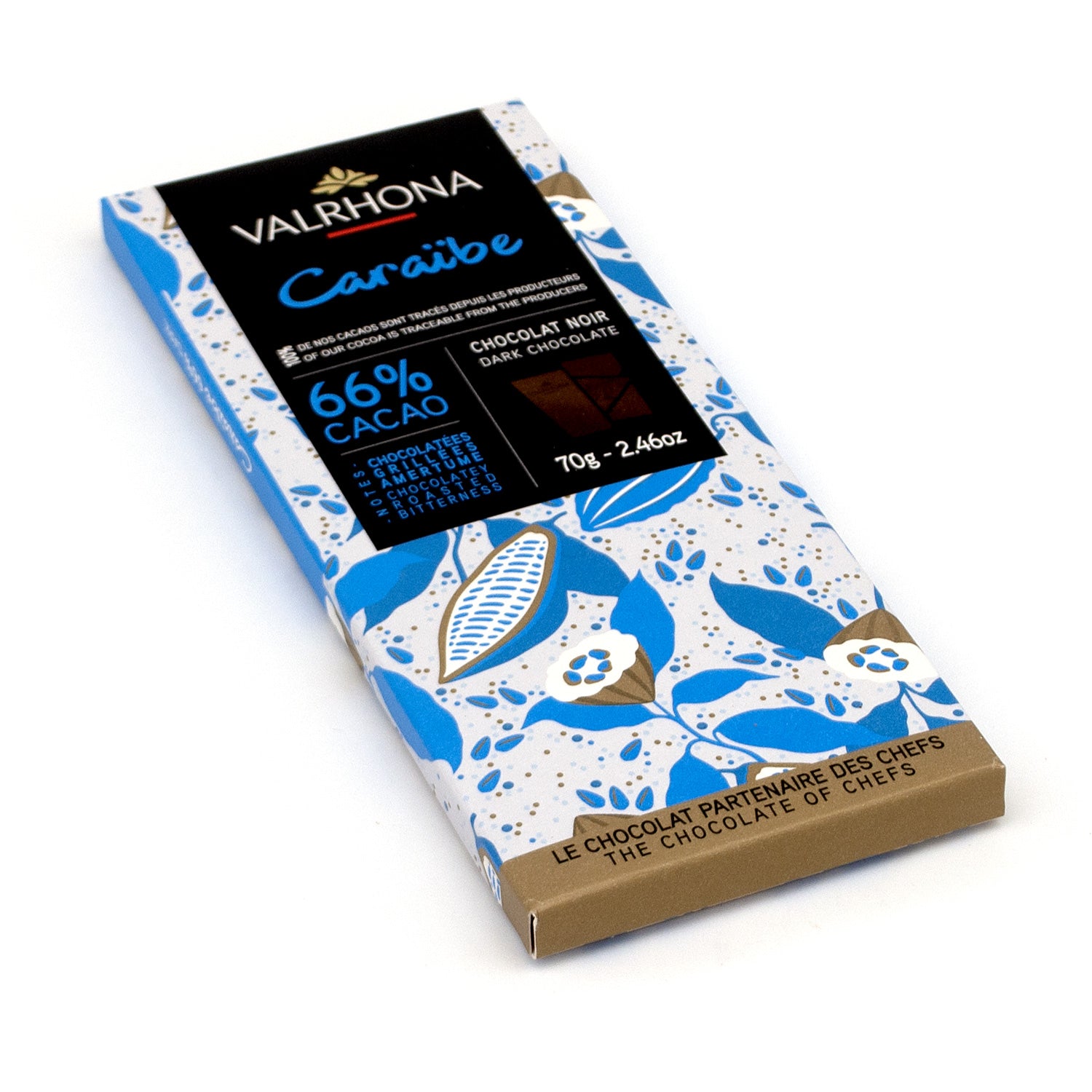 Valrhona Caraïbe 66% Dark Chocolate Bar - 70g – Chocosphere