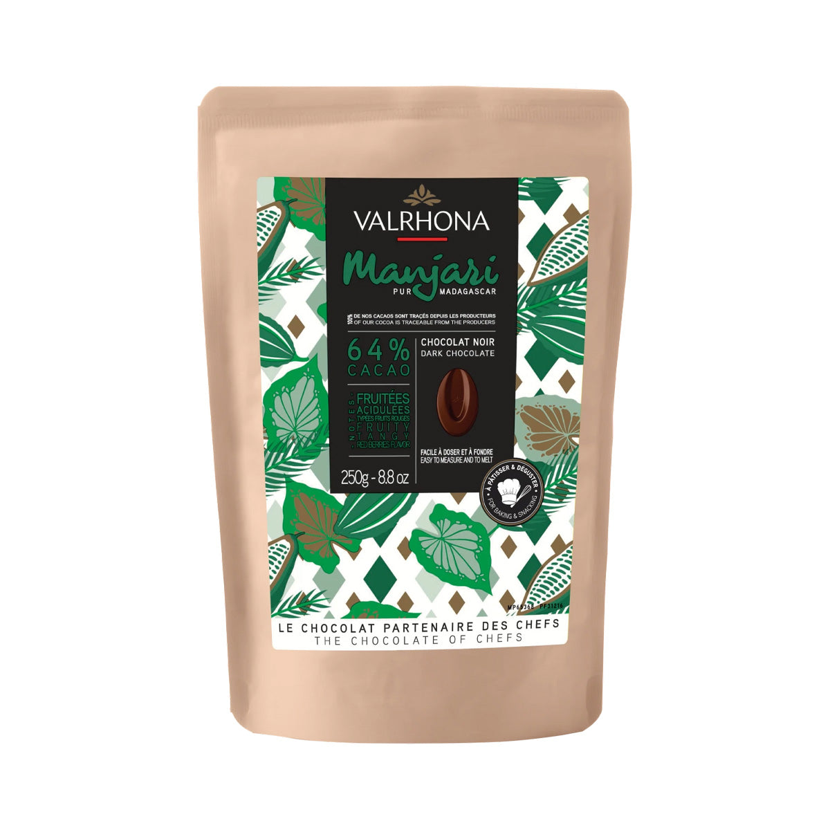 Valrhona Manjari Les Feves 64% Single Origin Dark Chocolate Discs