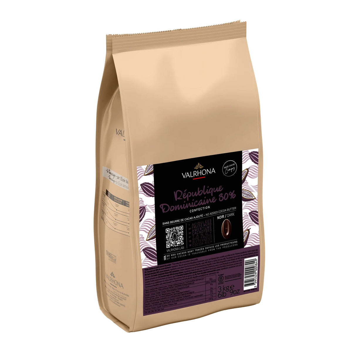 Valrhona Republique Dominicaine Les Feves 80% Single Origin Dark Chocolate Discs