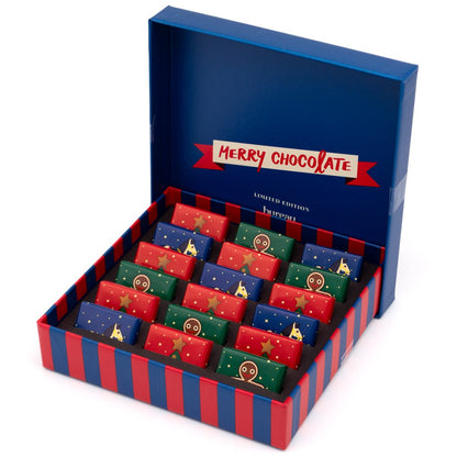 Venchi Alice Hoffman Christmas Gift Box with Milk & Dark Chocolate Napolitains - 18 pc - 130g
