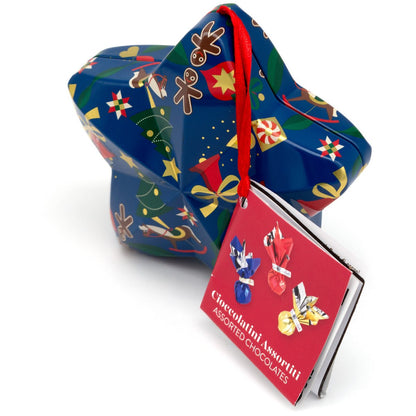 Venchi Alice Hoffman Star Metal Tin with Milk & Dark Chocolate Comets - 3 pc - 37g