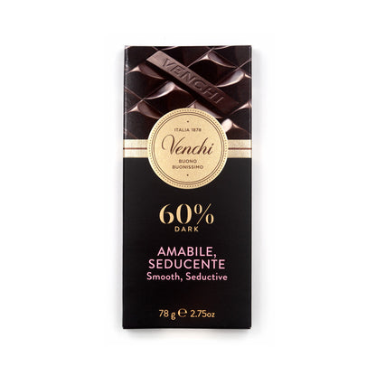 Venchi Amabile Seducente 60% Extra Dark Chocolate Bar - 78g