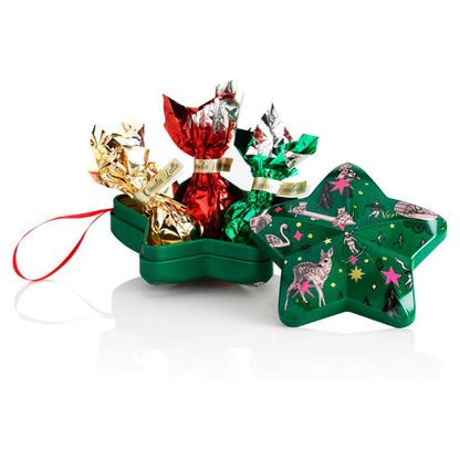 Venchi Anna Higgie Star Metal Tin with Milk & Dark Chocolate Comets- 3 pc - 37g