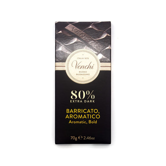 Venchi Barricato Aromatico 80% Dark Chocolate Bar - 70g