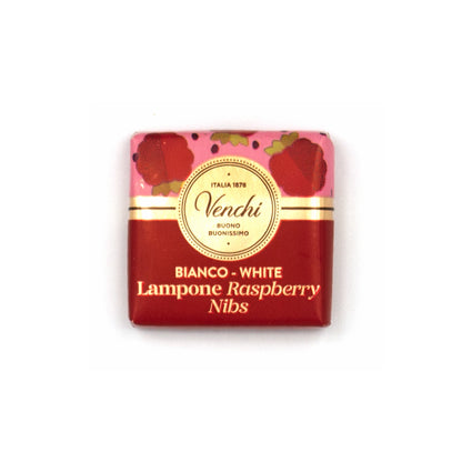 Venchi Bianco Lampone 31% White Chocolate with Raspberry & Nibs Napolitains