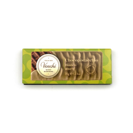 Venchi Chocopistacchio Pistachio White Chocolate & Biscuit Mini-Bars - 35g