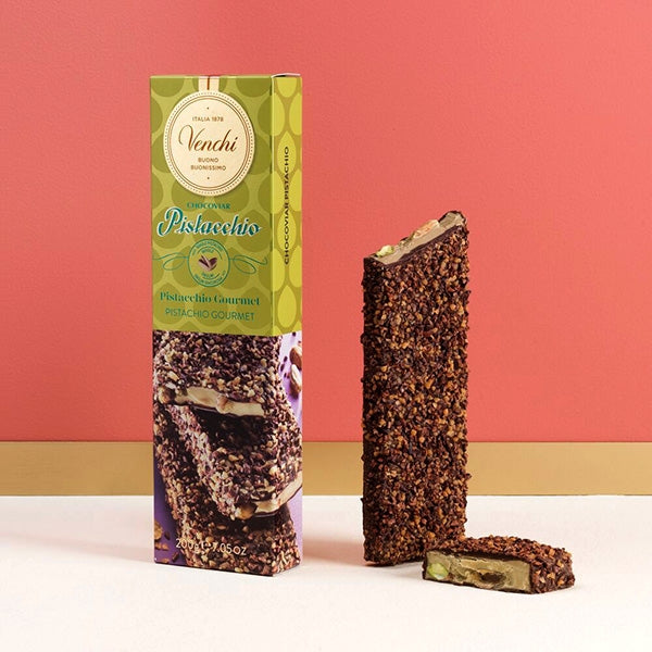 Venchi Chocoviar Pistacchio in 60% Dark Chocolate Bar - 200g
