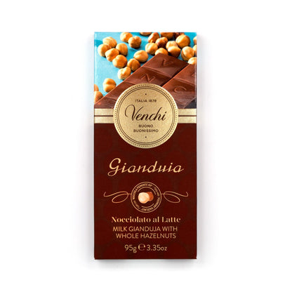 Venchi Gianduia Nocciolato al Latte Milk Gianduja & Hazelnuts Chocolate Bar - 95g