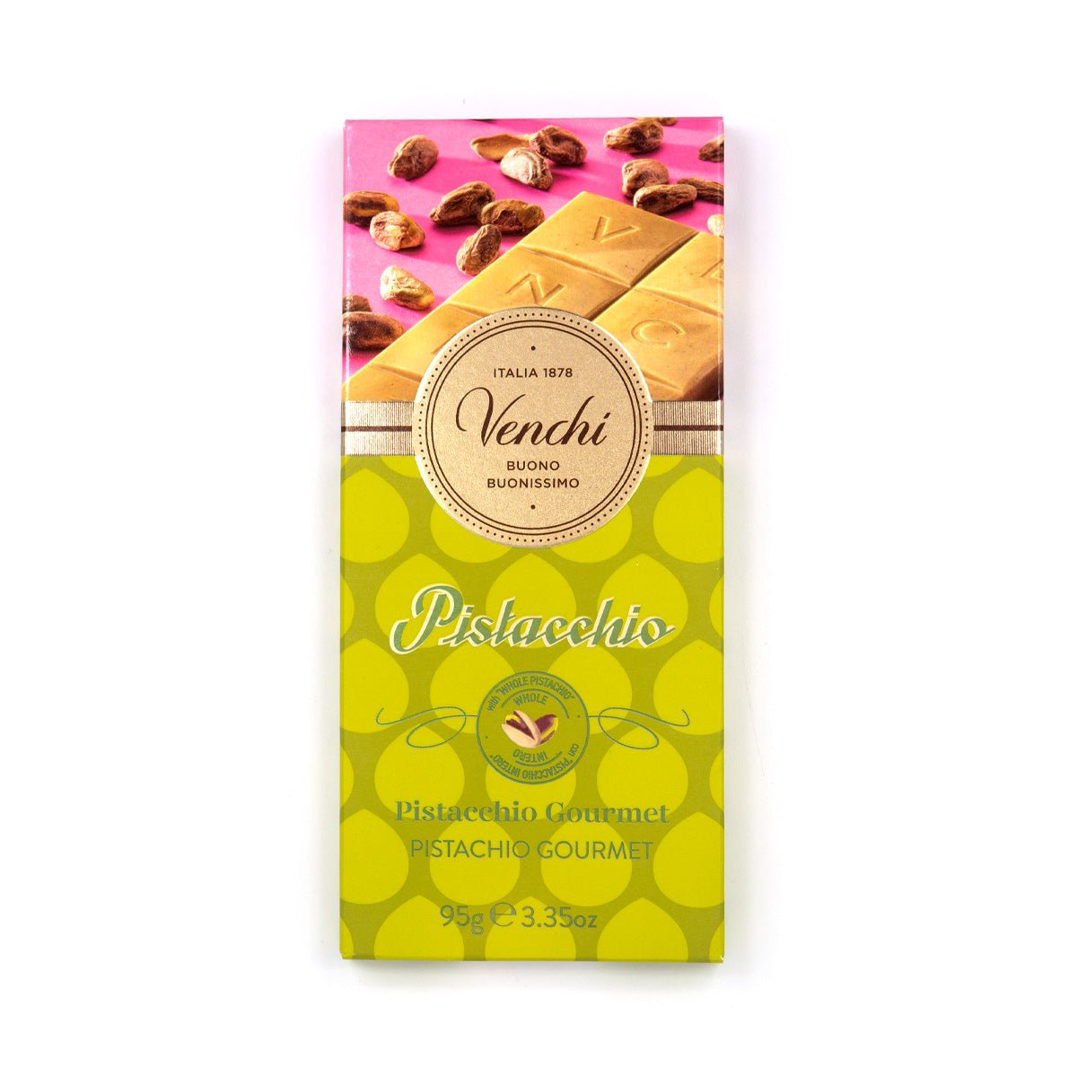 Venchi Pistacchio Gourmet White Chocolate & Whole Pistachios Bar - 95g